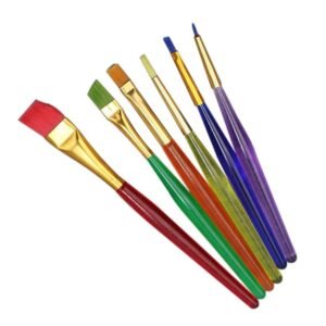 TPV® Set of 6 Different Sizes Synthetic Flat Paint Brush for Nail Brush Art, Artist Acrylic Painting (Synthetic Hair;Plastic)