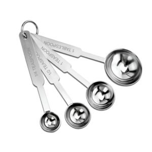 TPV® 4 Pieces Stainless Steel Measuring Spoon Set for Measuring Dry & Liquid Ingredients/Cooking