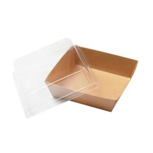 TPV® 10 Kraft Paper Cake Packaging Box Sandwich Box Box Party Supplies (Color : As Shown)
