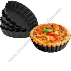 TPV® – Nonstick Tart Pan Mini For Quiche, Tart, Pizza, Pie. (4 Inch)