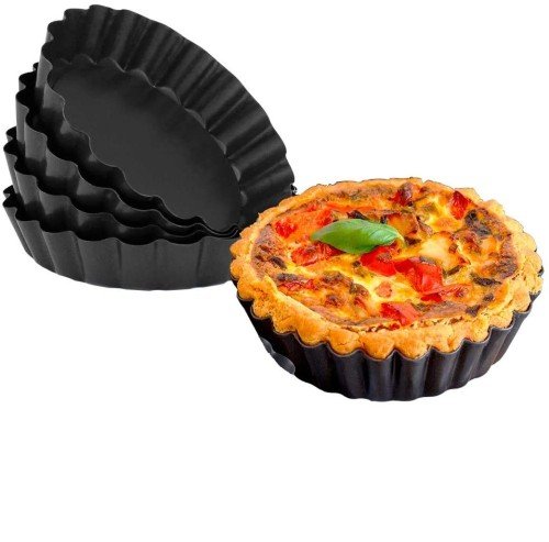 TPV® – Nonstick Tart Pan Mini For Quiche, Tart, Pizza, Pie. (4 Inch)