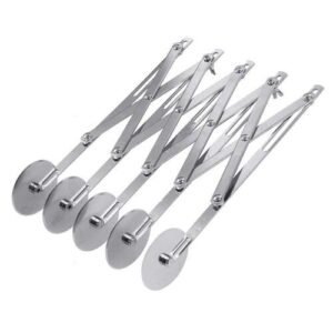 TPV®  5 Wheel Pastry Cutter Stainless Steel Expandable Pizza Slicer Multi-Round