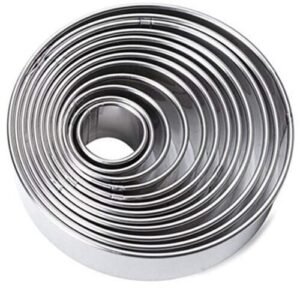 TPV® Heavy Stainless Steel Commercial Round Cookie Cutter (Set of 12 Cutters)