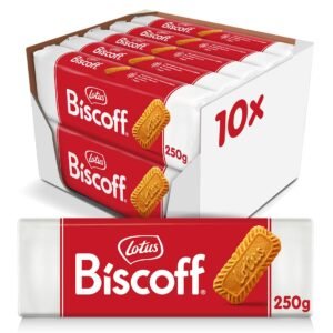 TPV® Biscoff Lotus | Belgian Speculoos |Chocolate| Caramelized Biscuit Cookies | Non-Gmo And Vegan | 250G | Pack Of 10