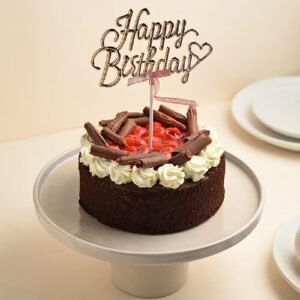 TPV® Party Crave Happy Birthday Cursive Cake Topper(9 * 5 inch)| Cake Decoration Items For Many More Birthday Celebrations (1pc) (Baby pink)