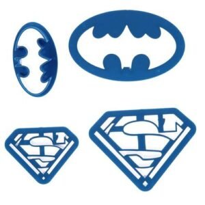 TPV® 4pc Super Hero Batman Superman Logo Plastic Cookie Cutter