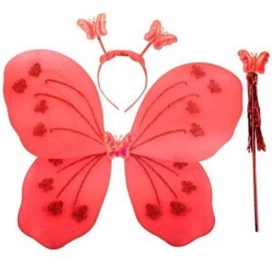 TPV® Satin Baby Girl'S Fairy Butterfly Wings Costume (Red)
