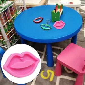 TPV® 3 Pcs Lips Silicone Mold Mouth Shape Epoxy Resin Molds with Hole for Keychain Pendant Decoration