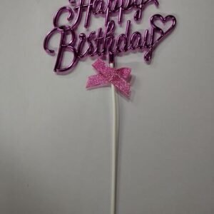 TPV® Party Crave Happy Birthday Cursive Cake Topper(9 * 5 inch)| Cake Decoration Items For Many More Birthday Celebrations (1pc) (pink)