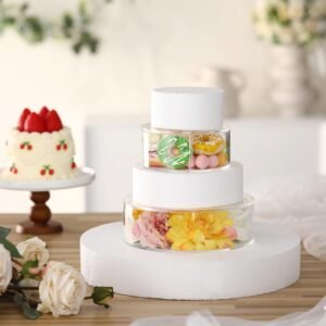 TPV®  Round FILL-A-TIER Cake Spacer 5" X 4" Acrylic Clear Cake Display Spacer ( pack of 1 )