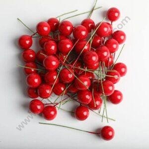 TPV® 20 Pieces Mini Berries Artificial Foam Flower Fruit Stamens Decor Red