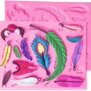 TPV®  14 Cavity Silicone Fondant Feather Mould Gumpaste Mold Cake