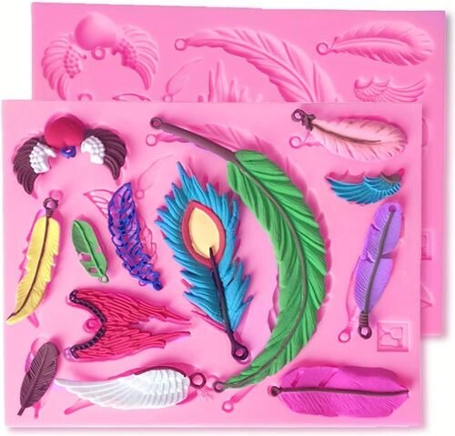 TPV® 14 Cavity Silicone Fondant Feather Mould Gumpaste Mold Cake