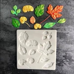 TPV®  Fall Maple Ginko Leaf Branch Silicone Chocolate Fondant Mould 