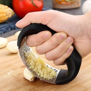 TPV® Multi-Function Manual Portable Garlic Crusher Grinding Slicer (Black & Silver)