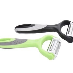 TPV® Multipurpose Kitchen Peeler for Vegetables and Fruits 3-in-1 - Stainless Steel Blades for Julienne, Serrated