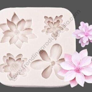 TPV® Mini Flowers Cake Fondant Silicone Moulds 3D Daisy Roses Flower Mold