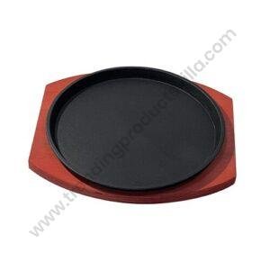 TPV® Cast Iron Steak Plate Sizzling for Household Restaurant Serving Kitchen 23Cm