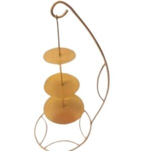 TPV® Chandelier Cake Stand Metal Cake Display Stand Golden 3 Tier ( Foldable )
