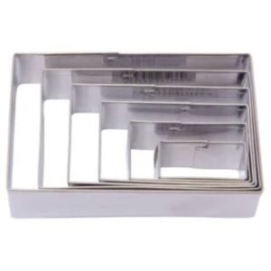 TPV® 6Pcs Rectangle Shape Stainless Steel Cookie Cutter, Cutter Bakeware Mould Biscuit