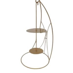 TPV® Chandelier Cake Stand Metal Cake Display Stand Golden 2 Tier ( Foldable )
