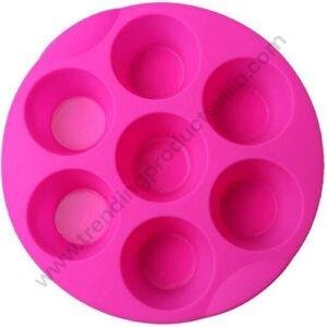 TPV® 7 Cavity Egg Bite Mold Silicone Muffin Pudding Mould Bakeware Round Cup Cake Pan Baking Pancake Tray Muffin Tins (Random Color)