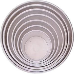 TPV® 7 Pc Combo Aluminium Round Tart Pie Cake Mould With Detachable Bottom, Size- 4",5",6",7",8",9",10" (2 Inch Height)