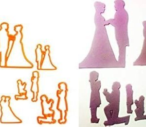 TPV® 7 Piece/Set Wedding Couple For Valentine’S Silhouette Stencil Cake Decorating Cutting Tool