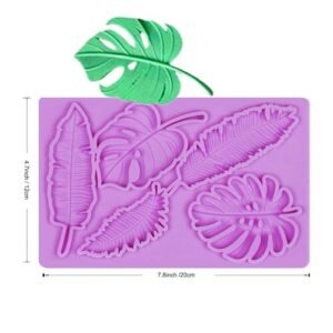 TPV® Tropical Palm Leaf Chocolate Silicone Molds, Hawaiian Leaves Fondant Molds