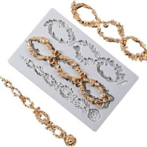 TPV® Soap Molds Silicone,Lace Border Relief Wedding Mold Fondant Cake Decorate Tool Silicone Mold