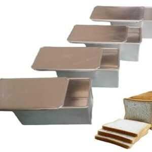 TPV® - 4Pcs Aluminium Alloy Non-Stick Brownie Cheese Cake Toast Mold Bread Loaf Pan Baking Pans Dishes Rectangular Tray Kitchen Baking Tool