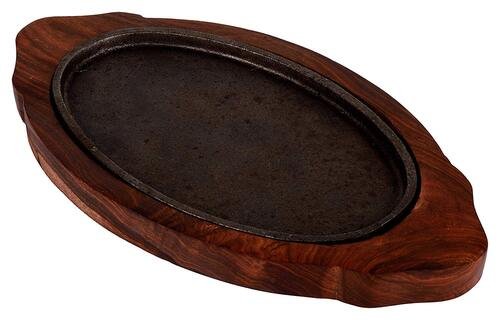 TPV® Wood Sizzler Plate, Brown