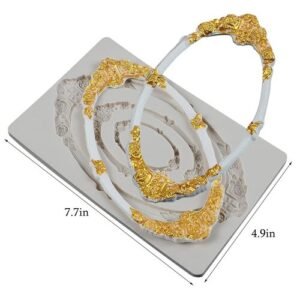 TPV®Large Baroque Fondant Molds,Vintage Victorian Chocolate Frame Molds,(2 Pack) Royal Floral Candy Lace Silicone Molds