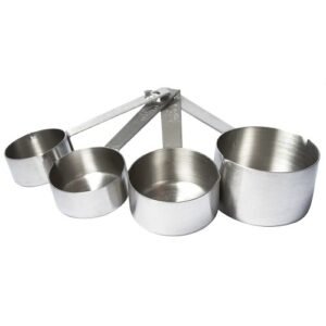 TPV® – 4Pcs Stainless Steel Measuring Cup Cooking And Baking Cake/Measuring Cup Set (3.2X2.7X2.5X2.2 Inch)