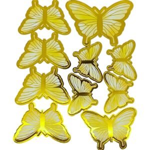 TPV® 10 pcs Butterfly Paper Topper For Cake And Cupcake (Yellow)
