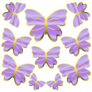TPV® 10 pcs Butterfly Paper Topper For Cake And Cupcake (purple)