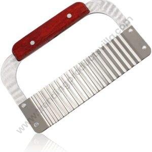 TPV® Crinkle Cutter | Stainless Steel Hardwood Handle Wavy Slicer Cutter | Slicer for Fruit, Vegetable, Carrot, Potato, Soap Molds