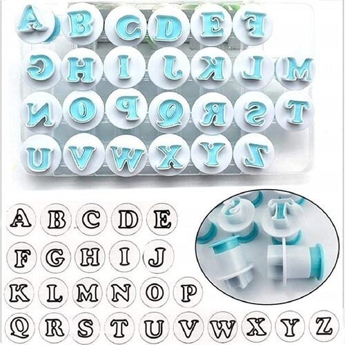 TPV® 26 Pcs Push Easy Alphabet (Uppercase) Fondant, SugarPaste, Cookie Cutter (Pack of 26)