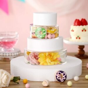 TPV® Round FILL-A-TIER Cake Spacer 10" X 4" Acrylic Clear Cake Display Spacer ( pack of 1 )