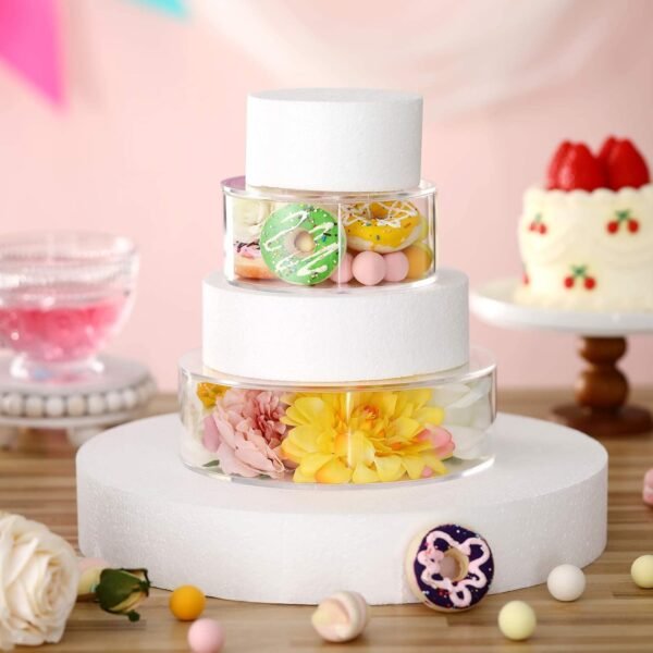 TPV® Round FILL-A-TIER Cake Spacer 10" X 4" Acrylic Clear Cake Display Spacer ( pack of 1 )