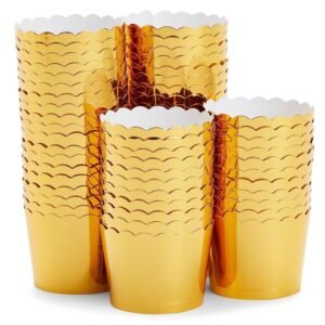 TPV® Golden Foil Coated Direct Bake-able Paper Muffin Cups - Gold (50 Pcs)