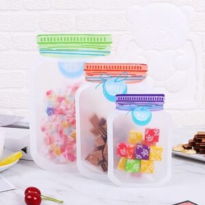 TPV® 3 Pieces Bottle Bags Storage Bags Snack Sandwich Zipper Bags Reusable Airtight Seal Storage Bags