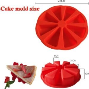 TPV® - 8 Cavity Pizza Shape Silicone Mould For Cake, Chocolate, Jelly And Candy, Colour-Random