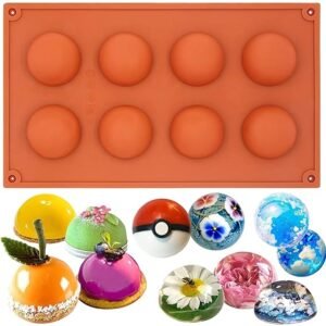 TPV® – 8 Cavity Silicone Semi Sphere Mould For Soap, Chocolate, Etc