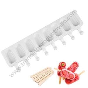TPV® 8 Cavity White Tango Silicone Cakesicle Mold Popsicle Easy Ice Cream Bar Mold