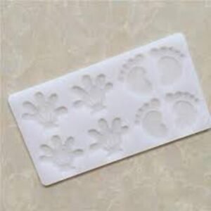TPV® 8 Even Cartoon Palm And Foot Shape Silicone Chocolate Mold Chocolate Garnishing Cake Decoration Mold