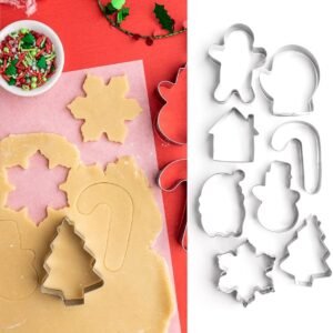 TPV® 8 Pc Christmas Cookie Mould Set Gingerbread, House Shape, Biscuit Cookie Cutter