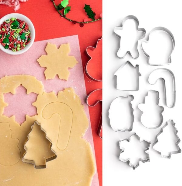 TPV® 8 Pc Christmas Cookie Mould Set Gingerbread, House Shape, Biscuit Cookie Cutter