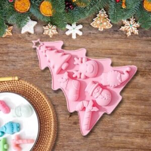 TPV® 6 Cavity Christmas Tree Silicone Baking Mold, Flexible Non-Stick Cake Silicone Mold