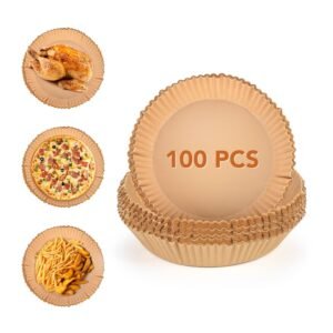 TPV® Air Fryer Disposable Parchment Paper Liners | EXTRA STRONG | 100pcs | Food Grade Non-stick Unbleached Liners
